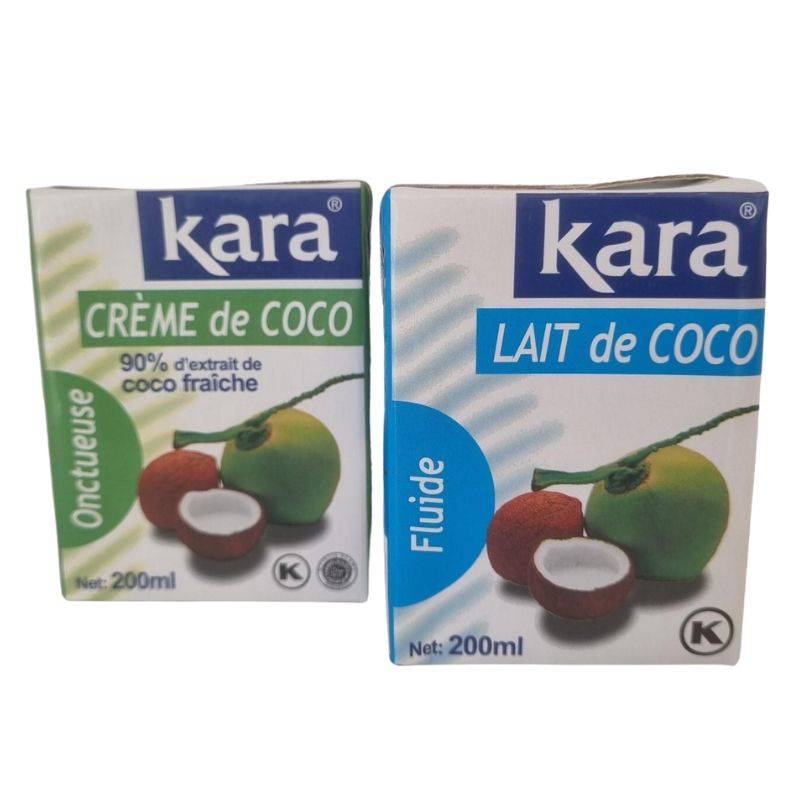 PACK KARA - 1 crème de coco 200 ml + 1 lait de coco 200 ml