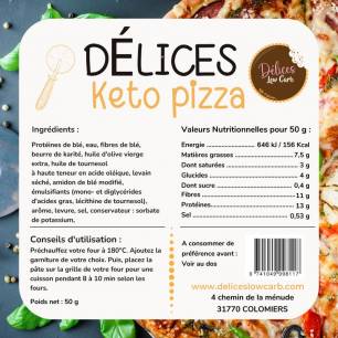 Base à pizza keto - Délices Low Carb | Acheter en ligne
